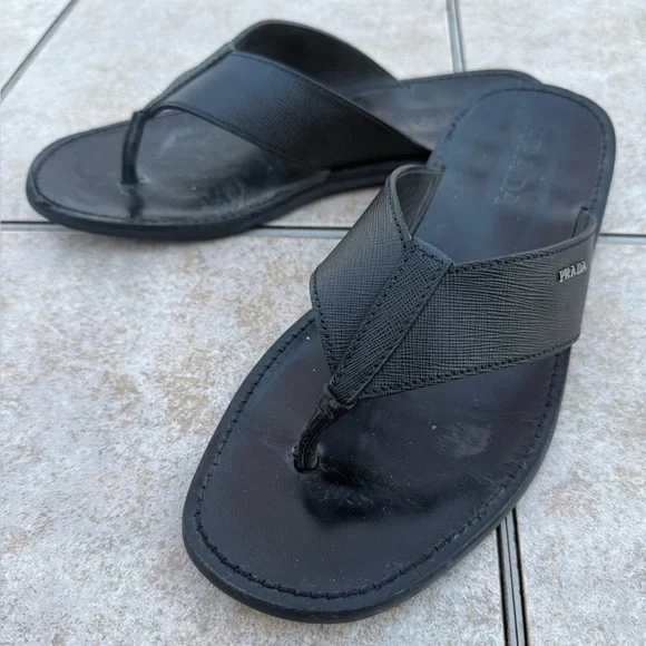 Prada Black Men's Flip-Flops